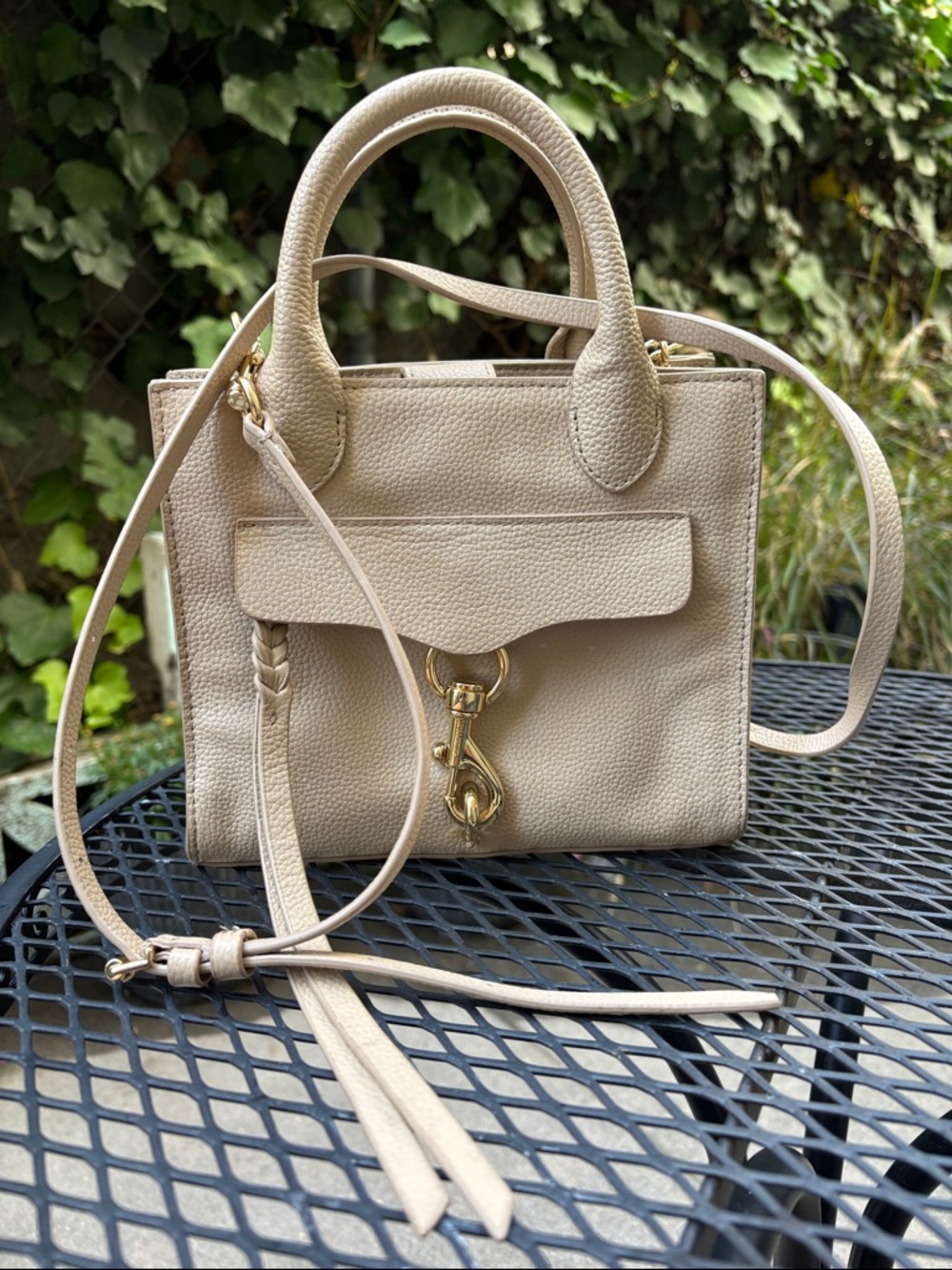 Rebecca Minkoff Megan Mini Tote Beige Crossbody Bag